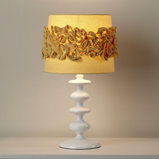 yellow ruffled table shade